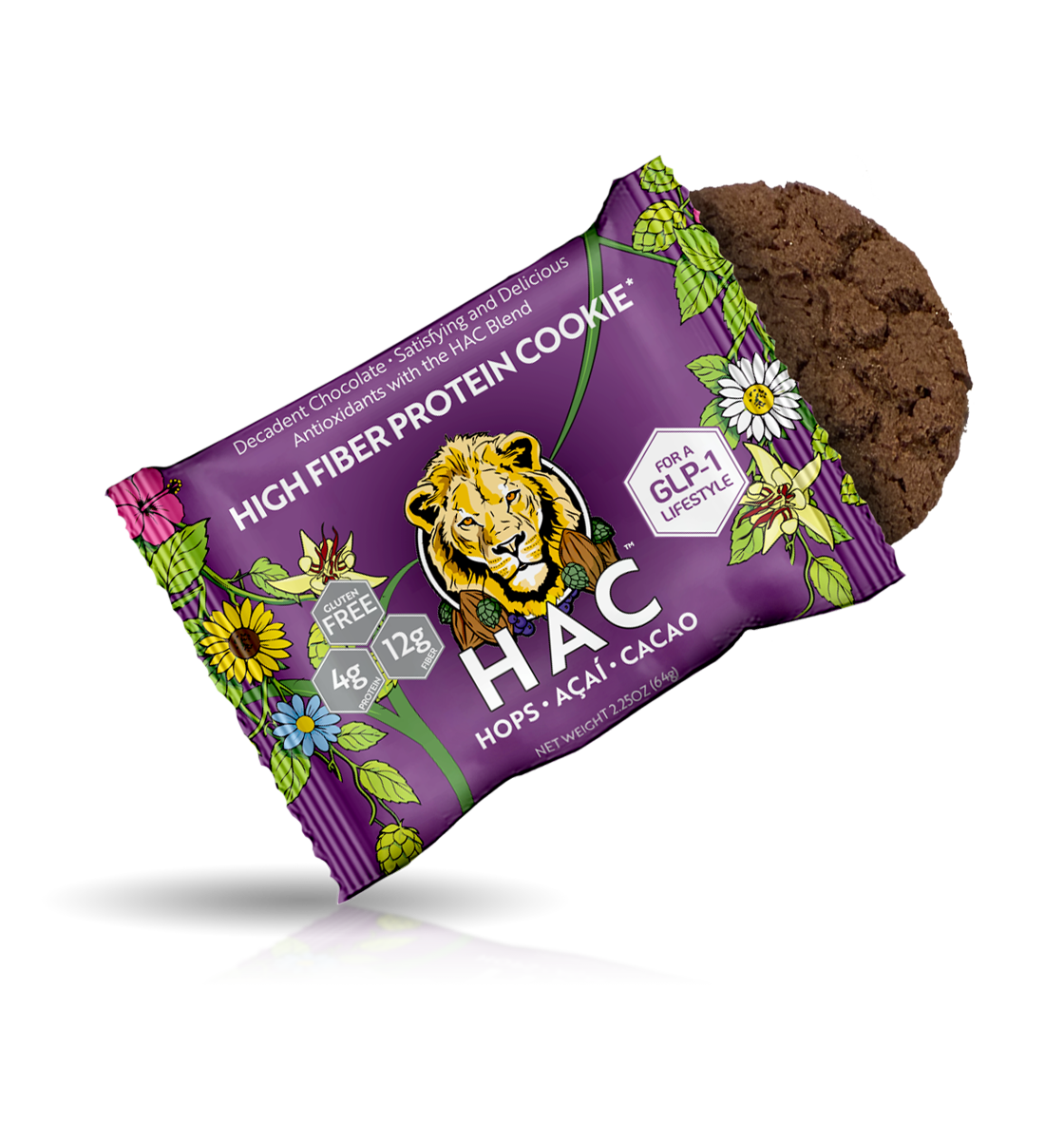 HAC-1 | Chocolate Cookie Box (14 Cookies – 12g Fiber) + HAC Blend | Calm • Antioxidants • Satiety| Drink 1-2 glasses of water with each cookie